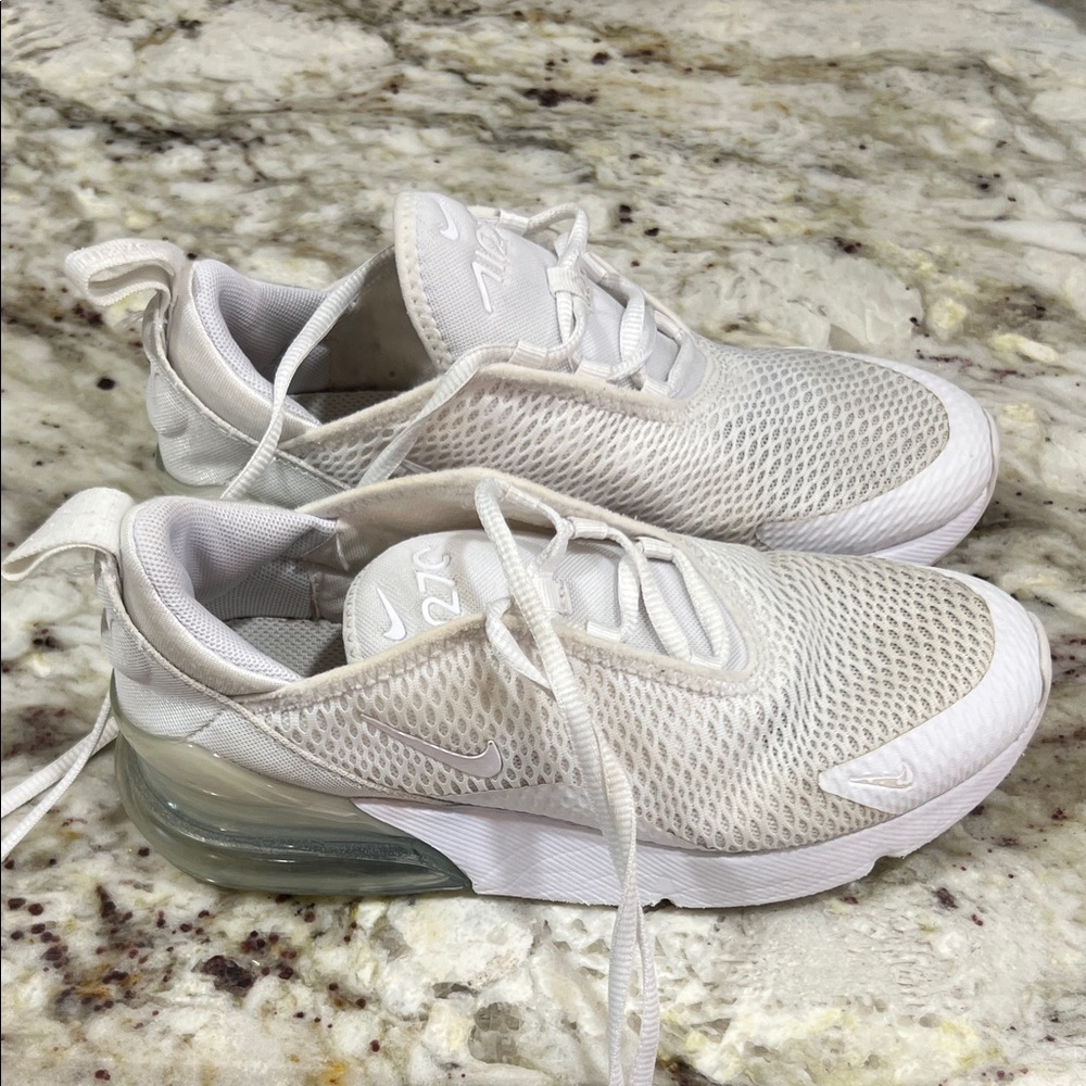 Nike Air Max 270 White and Gray Sneakers